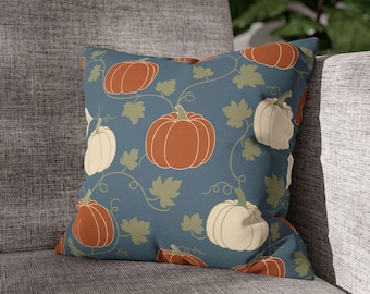 Funda de almohada de poliéster otoñal con diseño de calabazas