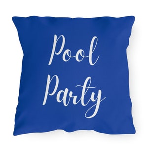 Coussin décoratif pour piscine extérieure, décoration de fête au bord de la piscine, accessoires de terrasse bleu cobalt, coussin décoratif d'été, décoration pour maison de piscine, enterrement de vie de garçon ou de jeune fille