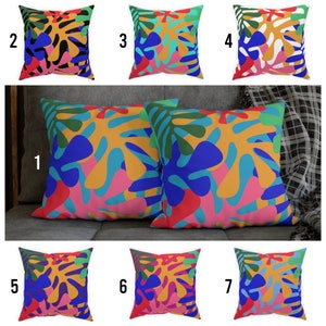 Multicolor Abstract Pillow Cover Henri Matisse Inspired Colorful Vibrant Cushion Modern Art Nouveau Art Deco Decorative Pillow Case Fauvism