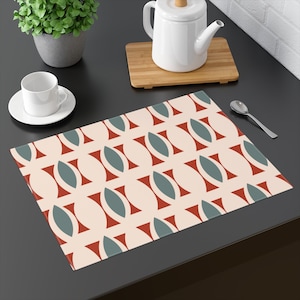 Abstract Placemats Mid Century Modern Geometric Placemat Atomic Mid Century Dining Table Decor 1960 50s Vintage Accessories MCM Placemat
