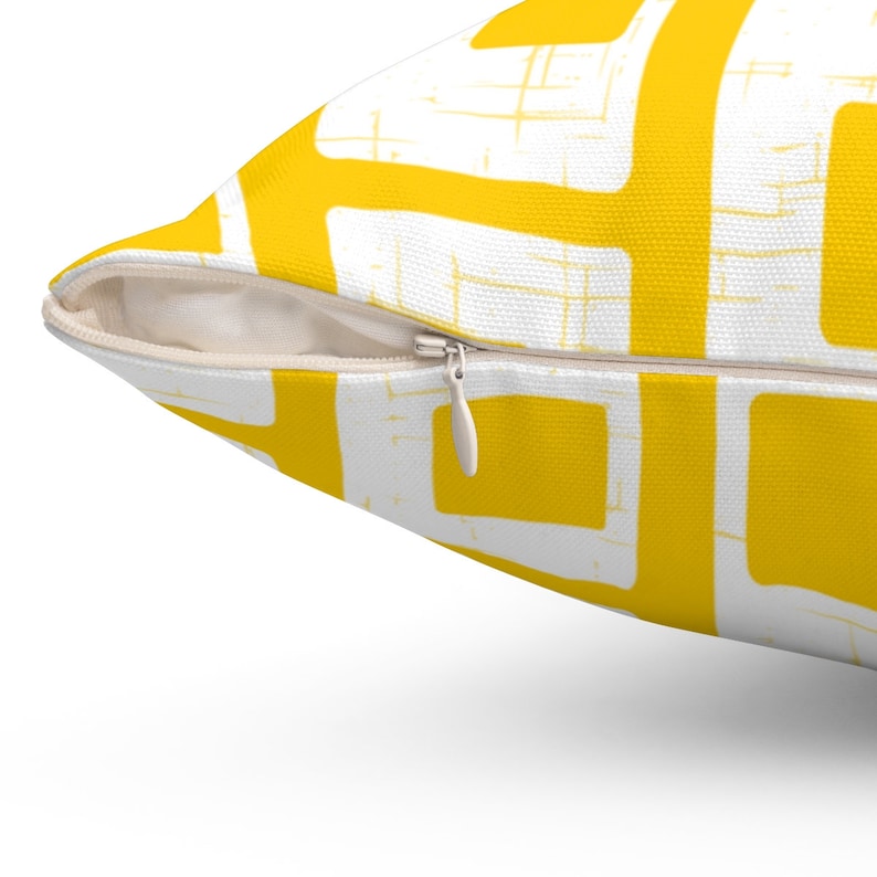 Fodera per cuscino da tiro senape Cuscino astratto giallo e bianco Mid-Century Modern Home Decor Cuscini decorativi MCM Federa per cuscino retrò Mid MOD immagine 5