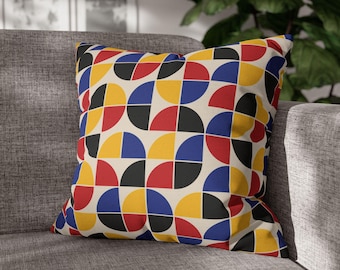 Geometric Pillow Cover Retro Mid Century Modern Pillow Case Cushion Cover Abstract Throw Pillow MCM 1960s Atomic Age Home Decor Colorful