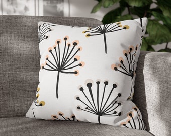 Scandinavian Design Pillow Cover Dandelion Minimalist Home Decor Decorative Throw Pillow Case Accent Cushion Abstract Flower Folk Art