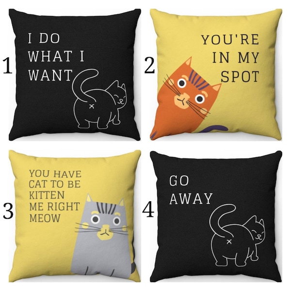 Cat Throw Pillow Etsy