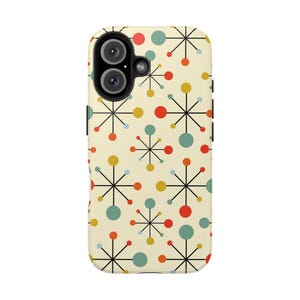 Mid Century iPhone Hüllen Retro MCM Vintage 50er 60er Jahre Handyhüllen Atomic Age Einzigartige iPhone Abdeckung 7 8 11 12 13 14 15 16 XR XS Max Mini Pro Hülle