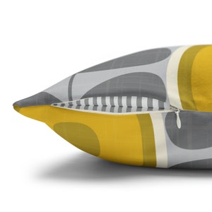 Scandinavian Flower Pillow Case Abstract Dandelion Cushion MCM Retro Mid Century Throw Pillow Cover Gray Mustard Yellow Scandi Home Decor image 7