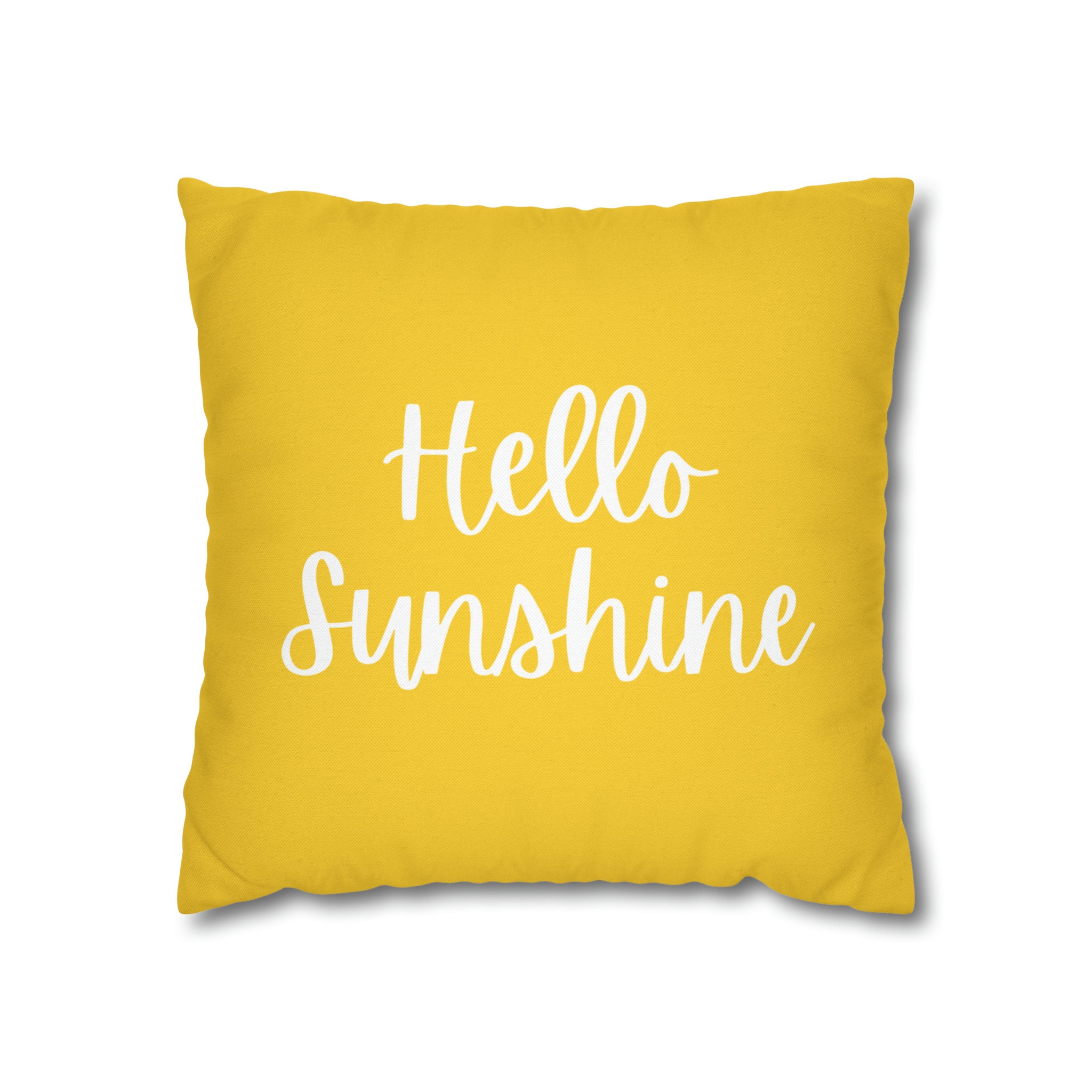 Hello Sunshine Pillow Cover Yellow Farmhouse Throw Pillow Nursery