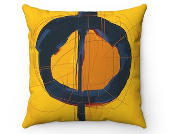 Abstract Mustard Pillow Cover Art Pillow Cover Abstract Pillow Cover Modern Art Throw Pillow Boho Cushion