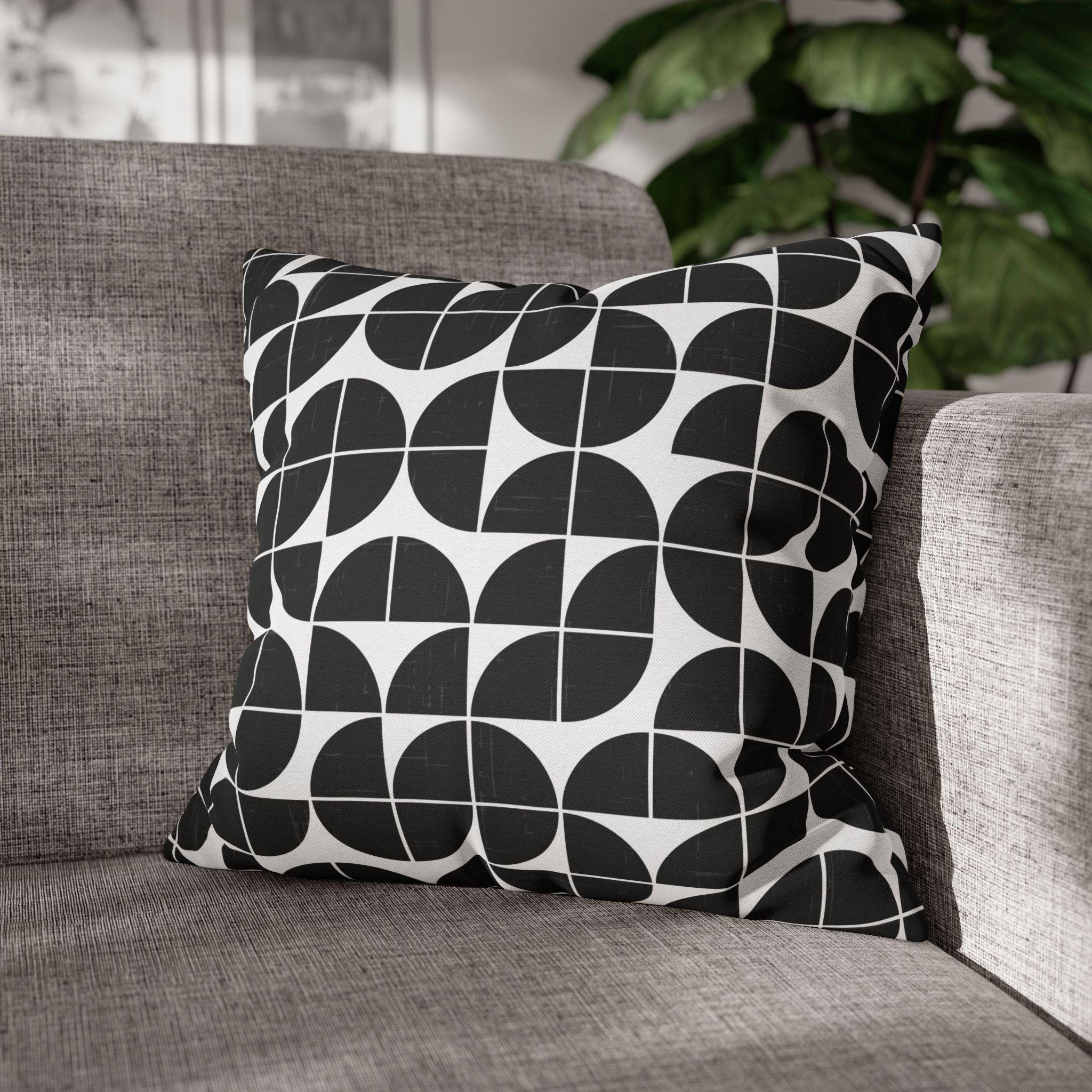 Schwarzes geometrisches Kissen Retro Mid Century Modern Home Decor