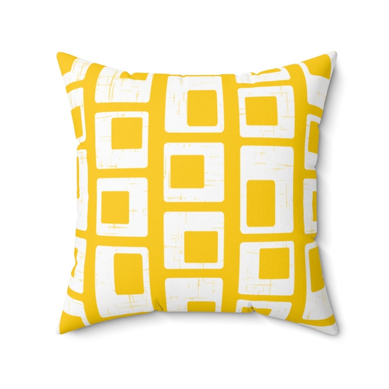 Fodera per cuscino da tiro senape Cuscino astratto giallo e bianco Mid-Century Modern Home Decor Cuscini decorativi MCM Federa per cuscino retrò Mid MOD immagine 2
