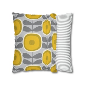 Scandinavian Flower Pillow Case Abstract Dandelion Cushion MCM Retro Mid Century Throw Pillow Cover Gray Mustard Yellow Scandi Home Decor image 6