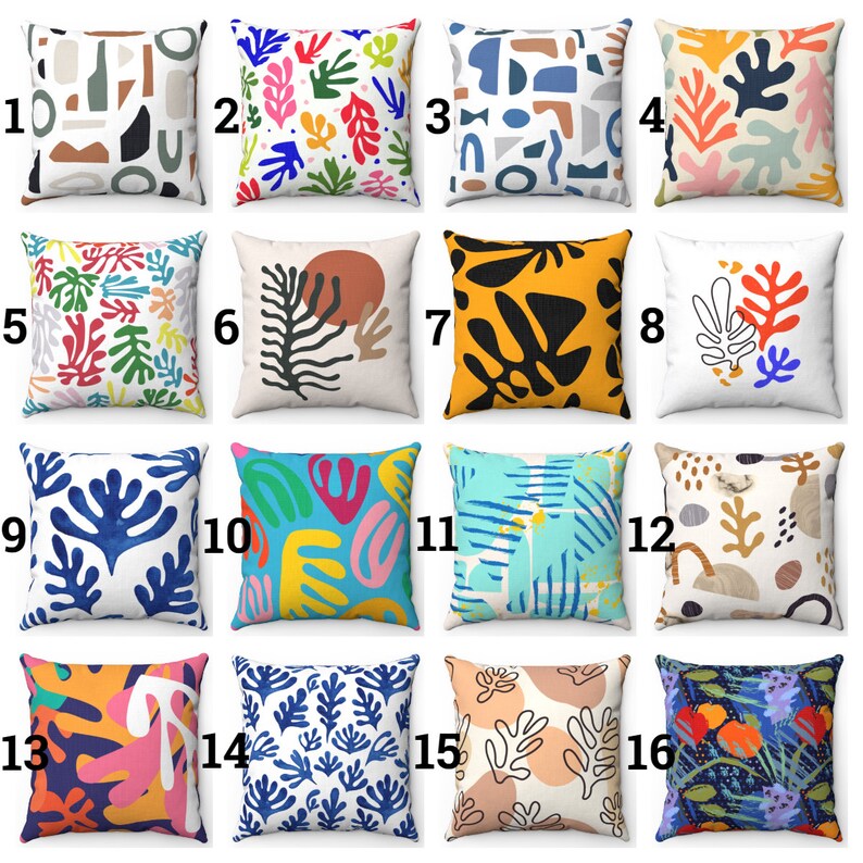 Henri Matisse Cut Outs Art Pillow Cover Scandinavian Abstract Etsy