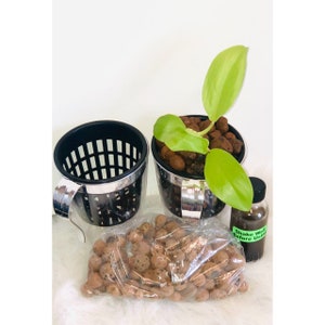Semi Hydroponic Plant Propagation Starter Kit DIY | Natural Clay Leca Expanded Media | Root Growth For Houseplants |  1 Gallon Nutrient