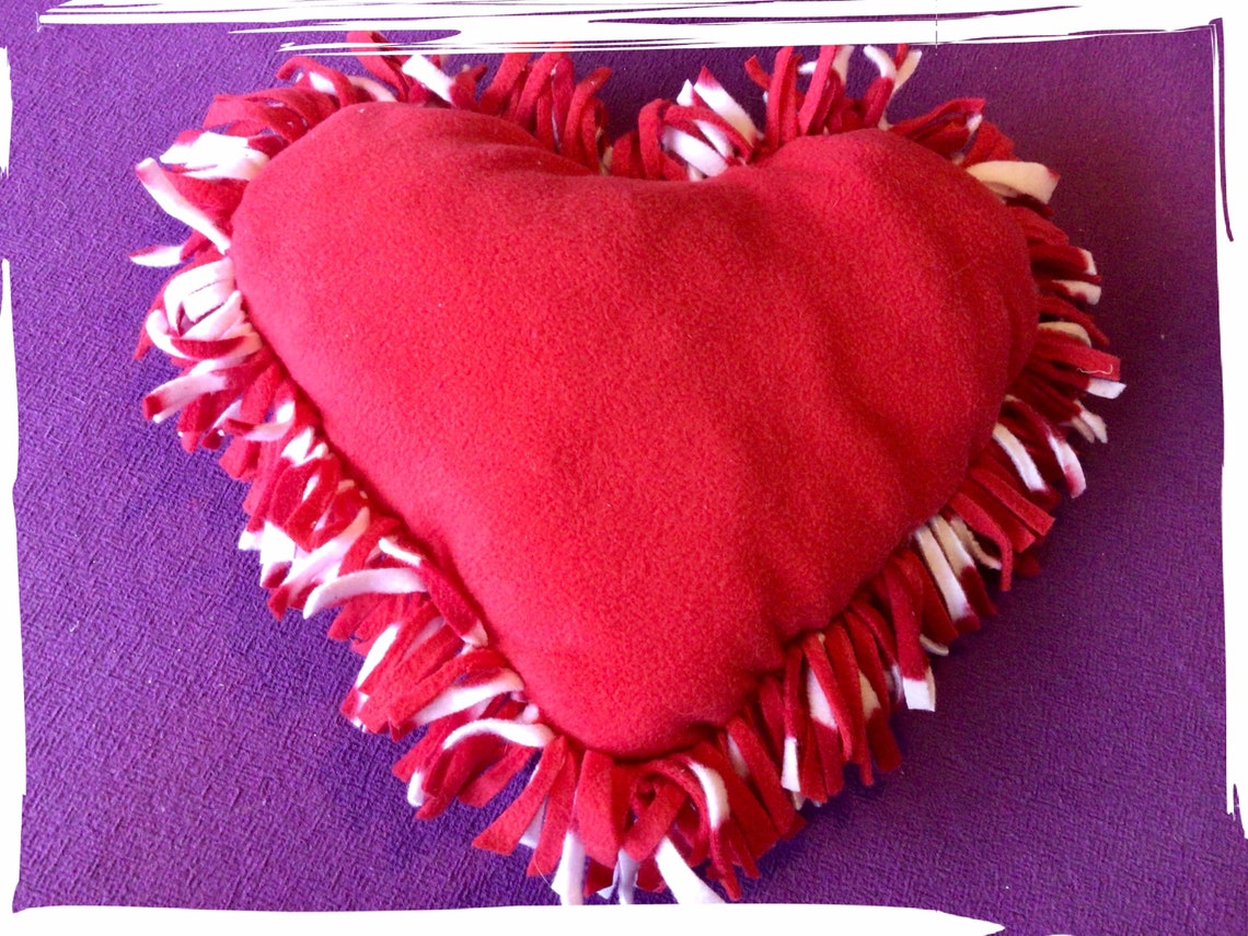 Heart cushion heart gift fleece cushion handmade loved Etsy