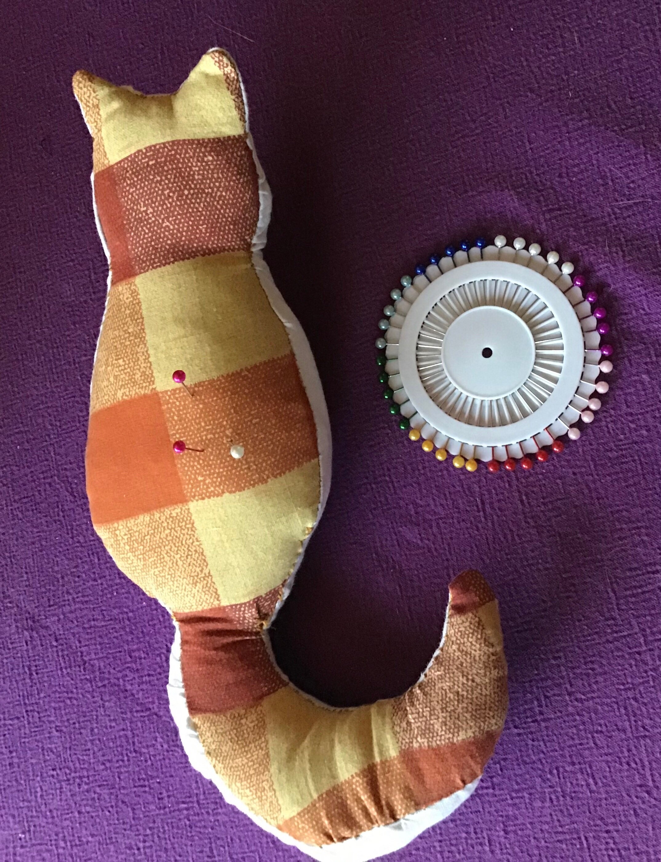 Pin cushion cat shaped handmade. Sewing Accessory. Kitten Etsy