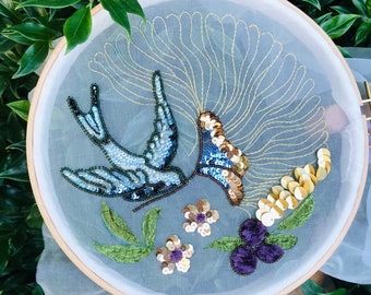 Fabrique Level 1+2 class, Bird & Bloom Luneville embroidery kit + Video Tutorial Step-by-step class