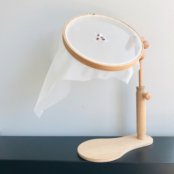 Fabrique Wood Embroidery Round Hoop with  Stand, professional luneville embroidery frame