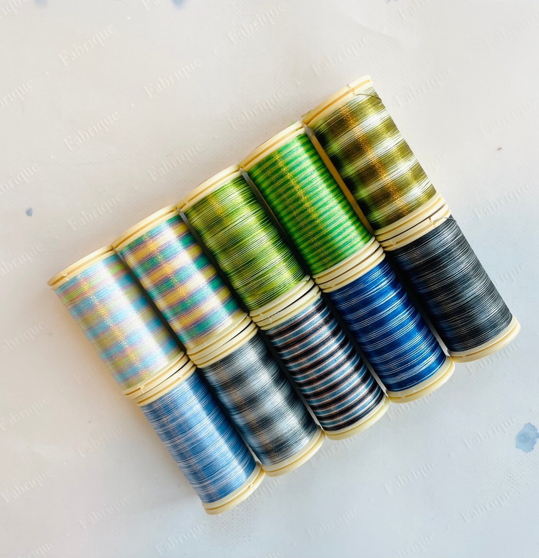 Sajou Glossy Variegated Thread Spool, Green Blue Group, Fil
