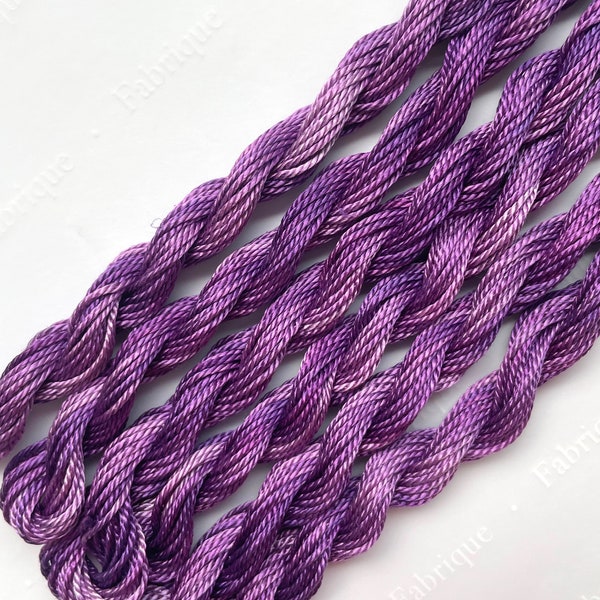 Fabrique Wisteria Silk Perle Thread, Size 5, Hand Dyed Artisan Embroidery Thread