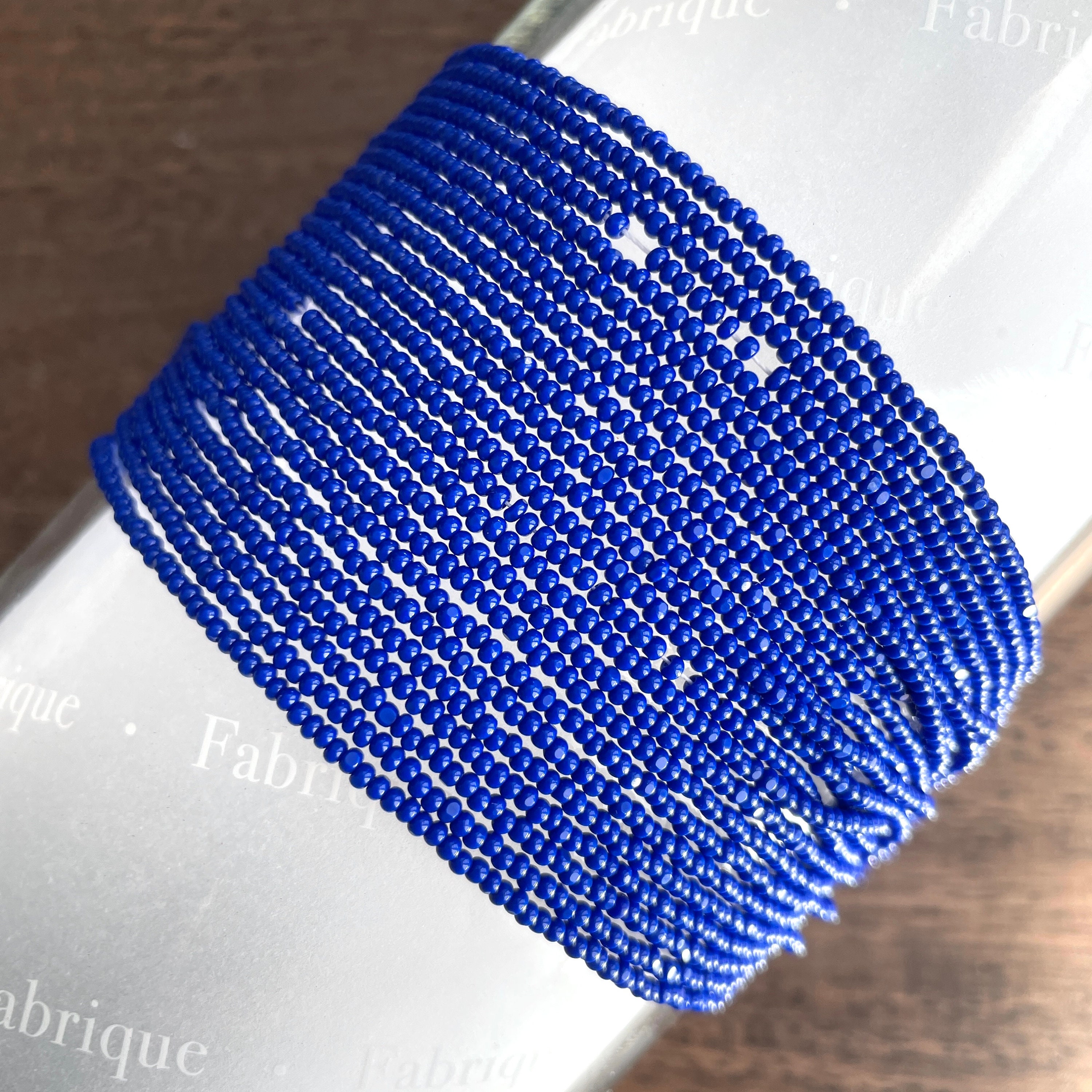 11/0 Opaque cobalt, True cut Czech seed bead, strung bead, couture embroidery, Fabrique Studio