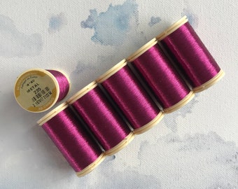 Sajou No. 235 Fuchsia, Metallic thread, Fil Au Chinois Luneville tambour thread