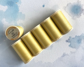 Sajou No. 335 Canary yellow, Waxed cotton gloving thread, Fil Au Chinois Luneville tambour thread