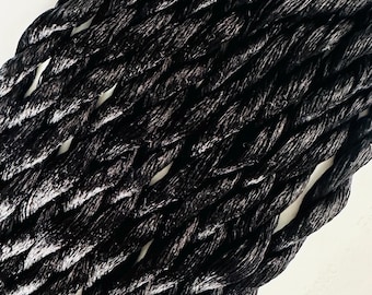 Fabrique Onyx Black Silk Embroidery Thread, Hand Dyed Embroidery Thread, Artisan Thread