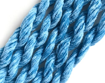 Cerulean Blue Thin Chenille Embroidery Thread, Luneville Tambour Chenille, Fine Embroidery Thread, Fabrique Studio