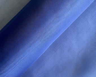 Cobalt Silk Organza Fabric, 54"in Wide, Luneville Couture Fabric, Tambour Embroidery, Fabrique Studio