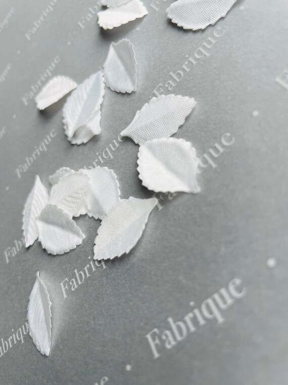 Satin Fabric Leaf, Ivory Leaf, Luneville Tambour Embroidery