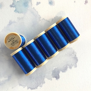 Sajou No. 240 Pure Blue, Metallic thread, Fil Au Chinois Luneville tambour thread
