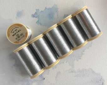 Sajou No. 122 Silver, Metallic thread, Fil Au Chinois Luneville tambour thread