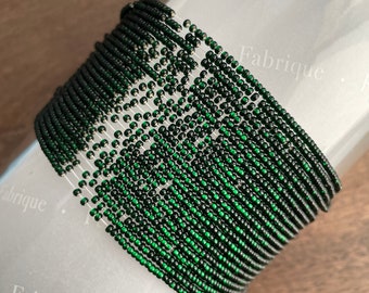 11/0 Silver lined green, Rocailles Czech seed bead, strung bead, couture embroidery, Fabrique Studio