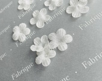 Organza Stoff Blume, Blümchen 1,8 cm, Elfenbeinfarbe, Luneville Stickerei, Fabrique Stickerei