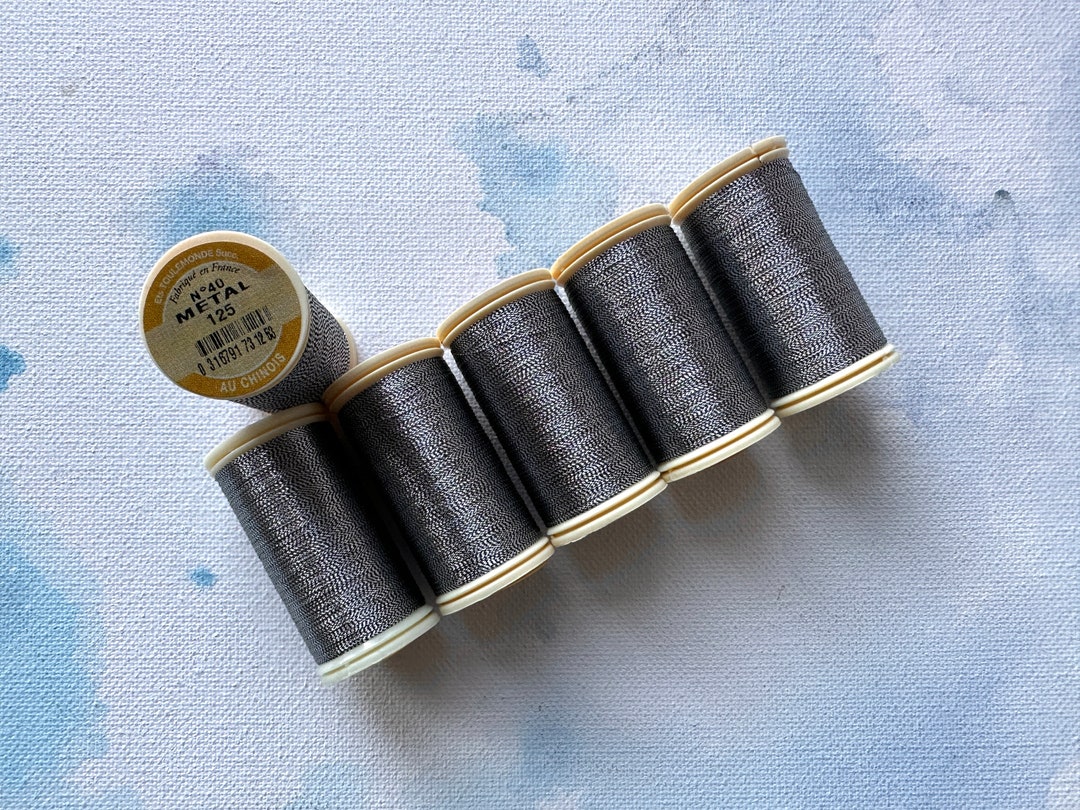 Sajou No. 125 Two-tone Silver, Metallic Thread, Fil Au Sajou No. 125 Two-tone Silver, Metallic Thread, Fil Au