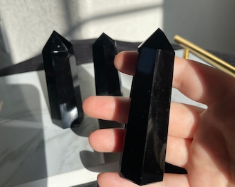 Black Obsidian Crystal Obelisk, Tower, Point, Generator