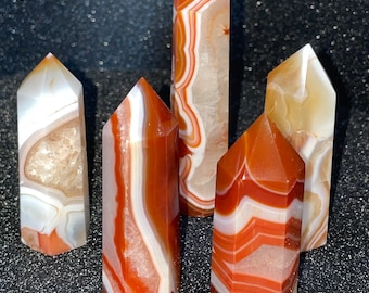 Carnelian Agate Crystal Tower – Confidence, Motivation, Courage Stone