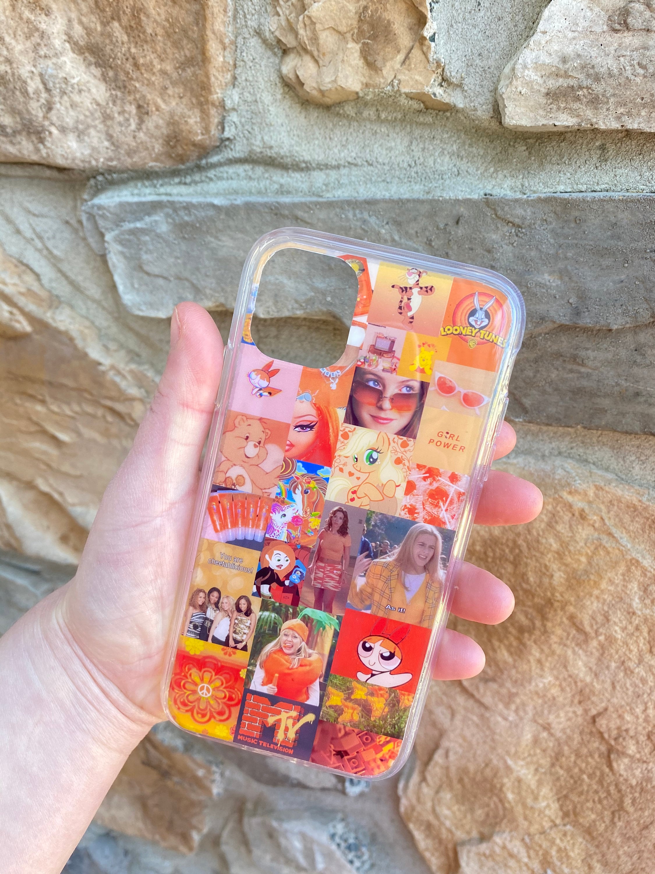 Orange Y2K Custom Collage Phone Case Etsy
