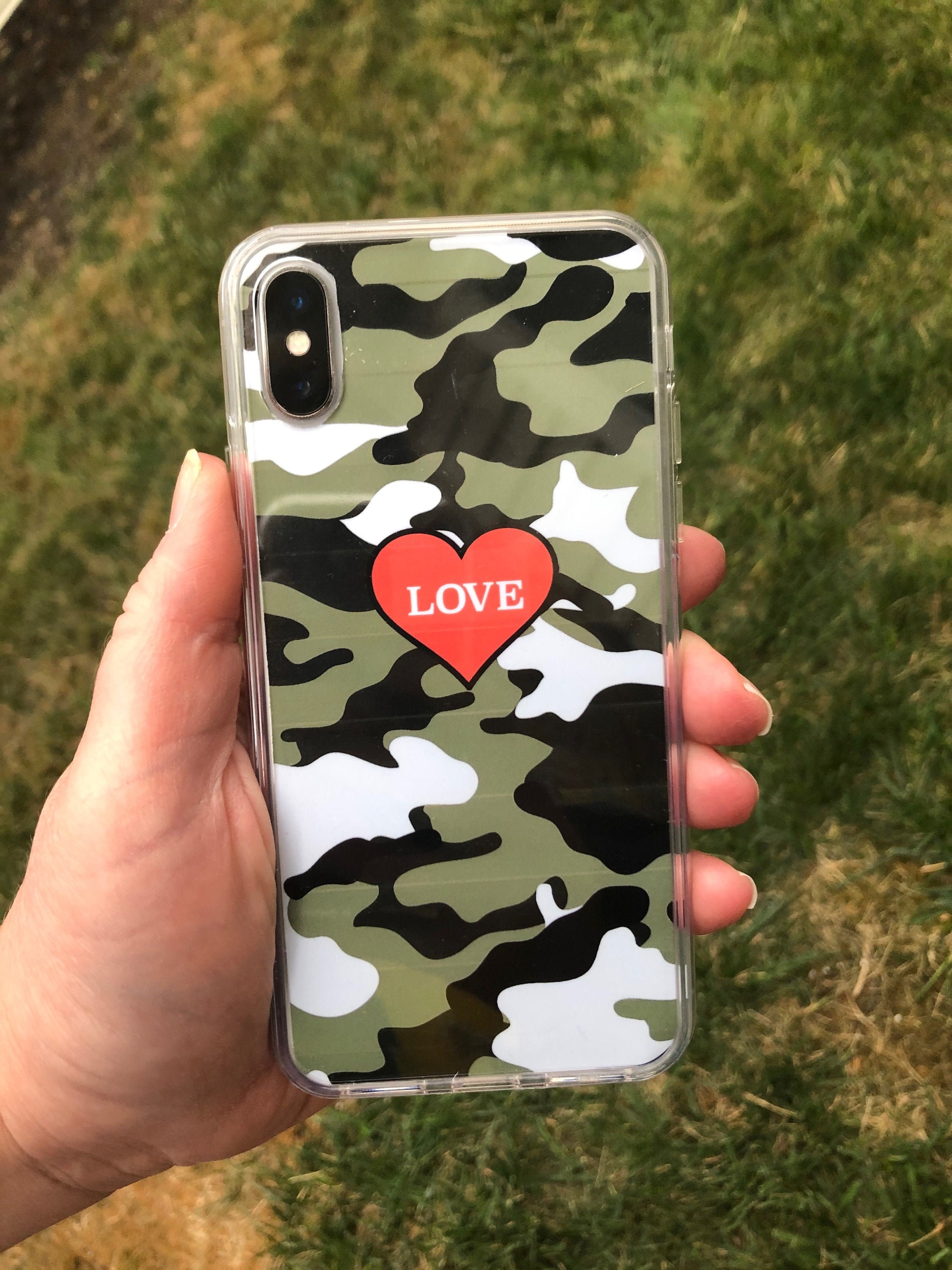 Green Camouflage Custom Phone Case Etsy