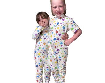 Rainbow Star Zipper Back Pajama