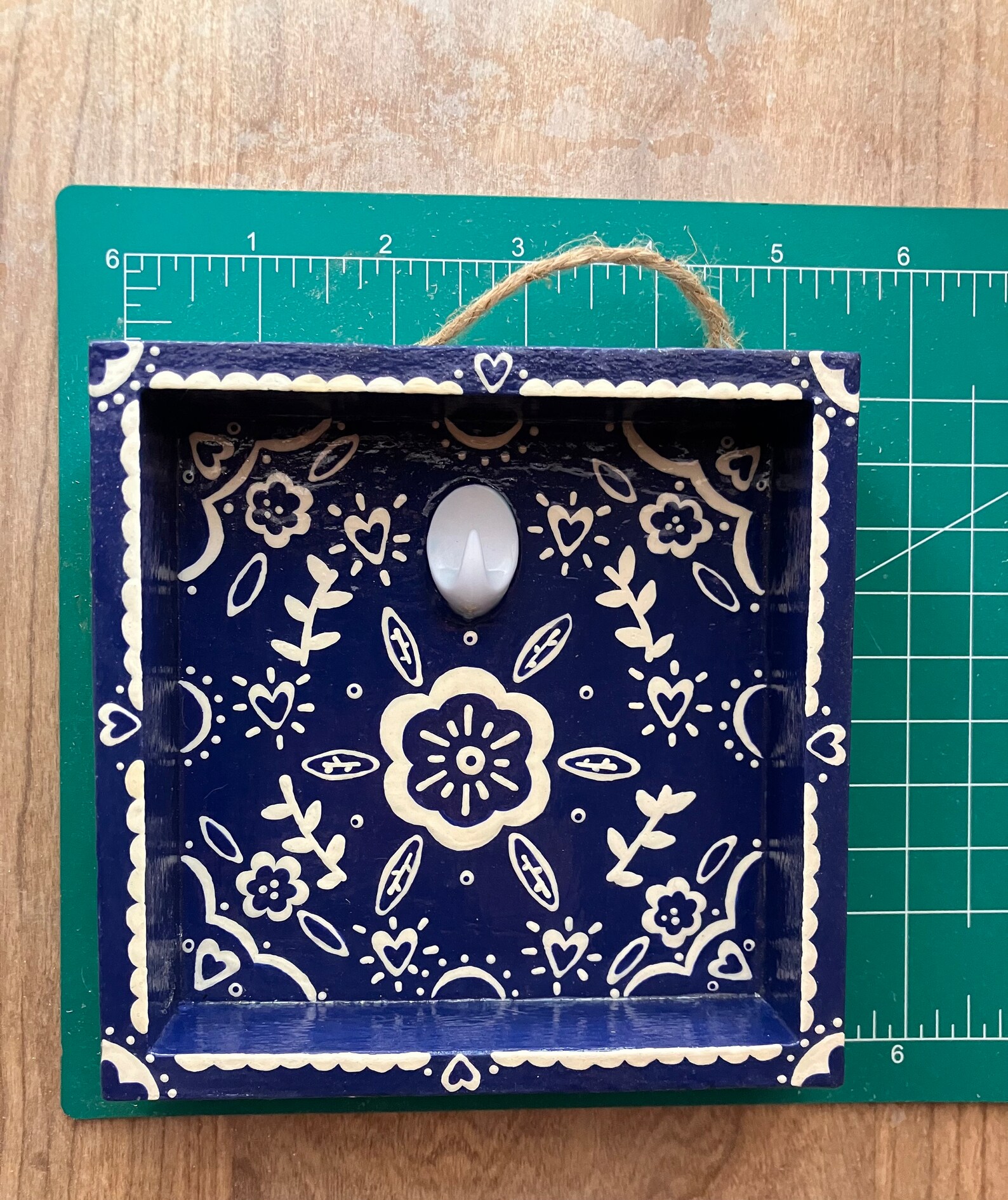 Small Hand Painted Wooden Shadow Boxes Wall Decor Jewelry Key Hangers ...