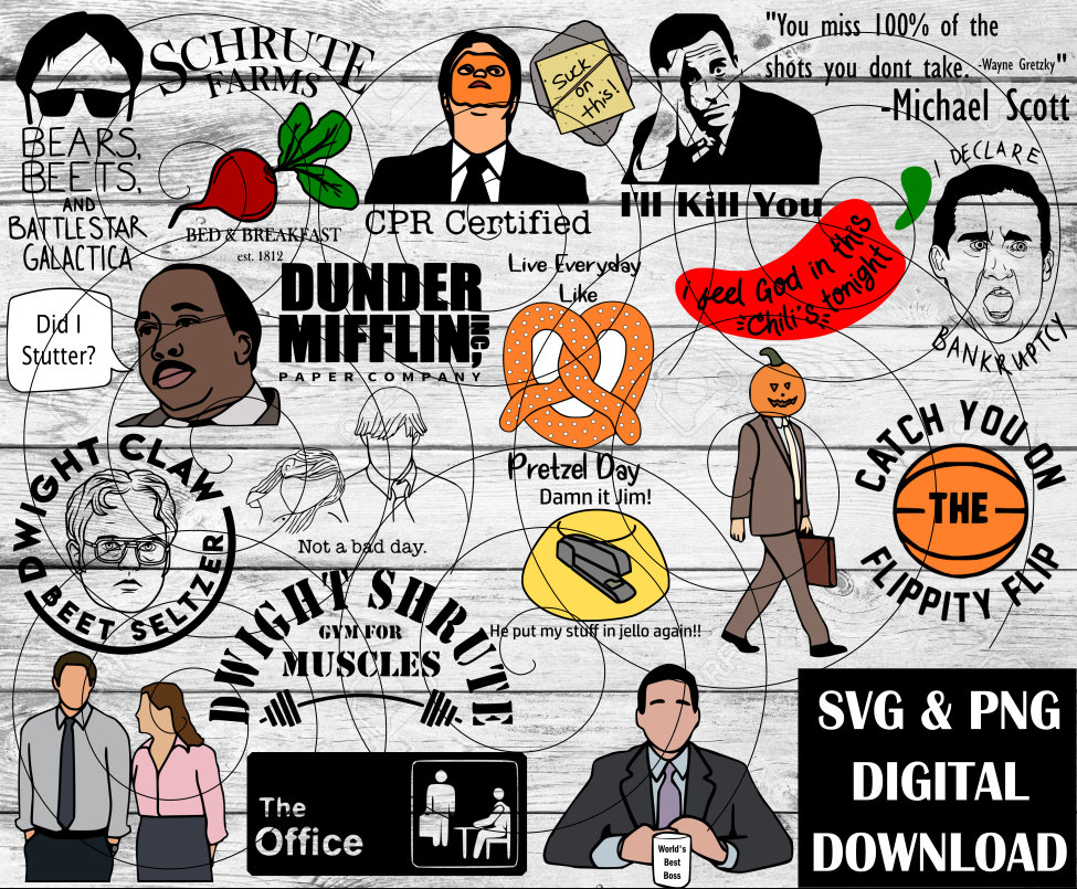 The Office SVG Bundle the Office SVG the Office PNG the - Etsy UK