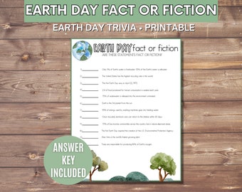 Earth Day Fact or Fiction with Earth Day Trivia | Earth Day Fun Fact Worksheet | Earth Day Activity | Earth Day Worksheet | Earth Day