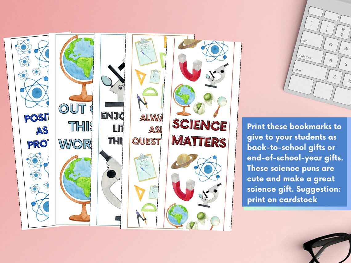 Back to School Science Bookmarks Volume 2printable Bookmarks Etsy