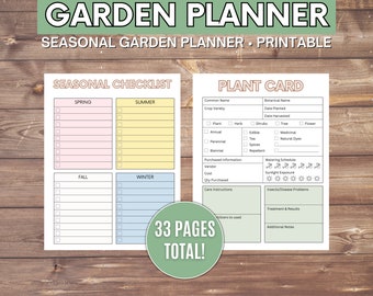 Garden Planner | Vegetable Gardening Planner Printable | Gardening Planner 2024 | Spring Planting | Digital Garden Planner | 4 Season Garden