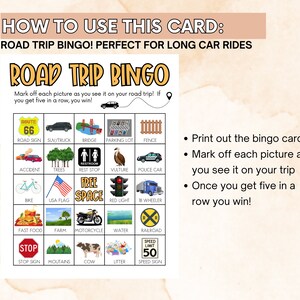 Road Trip BINGO | Car Games | Car Ride Game | Activity for Car Rides | Road Trip Game | Long Car