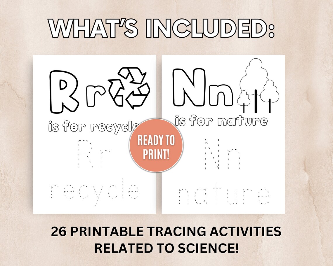 AZ Science Tracing Activity Tracing Activity Science Alphabet Activity