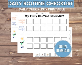 Printable Daily Routine Checklist for Kids | Routine List for Kids | Morning and Evening Routine List | To Do List for Kids