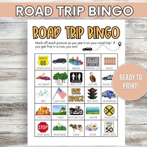 Road Trip BINGO | Car Games | Car Ride Game | Activity for Car Rides | Road Trip Game | Long Car Ride Activity | Car Entertainment