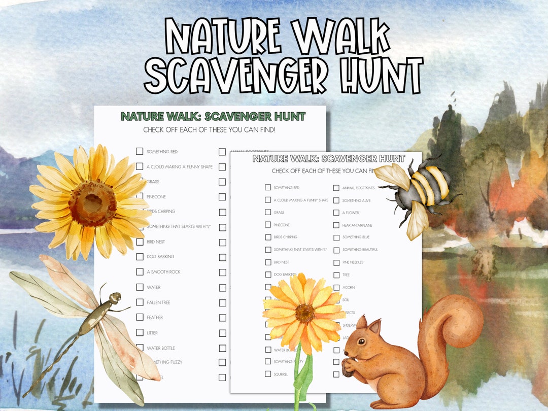 Nature Walk Scavenger Hunt Checklist - Etsy